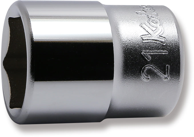 1/2 Sq. Dr. Chrome 6 Point Metric Socket  21mm