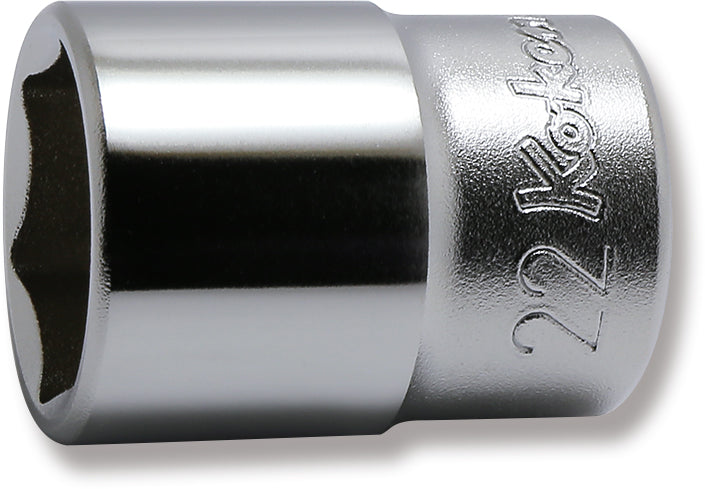 1/2 Sq. Dr. Chrome 6 Point Metric Socket  22mm