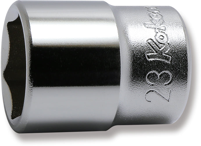 1/2 Sq. Dr. Chrome 6 Point Metric Socket  23mm