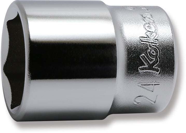 1/2 Sq. Dr. Chrome 6 Point Metric Socket  24mm