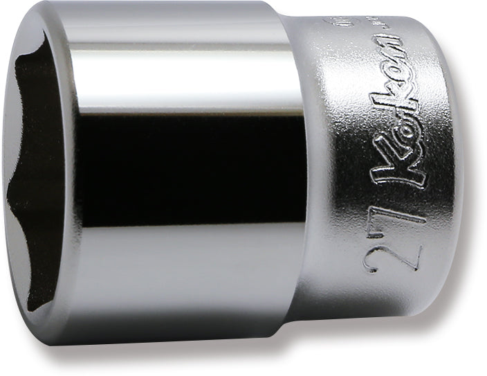 1/2 Sq. Dr. Chrome 6 Point Metric Socket  27mm