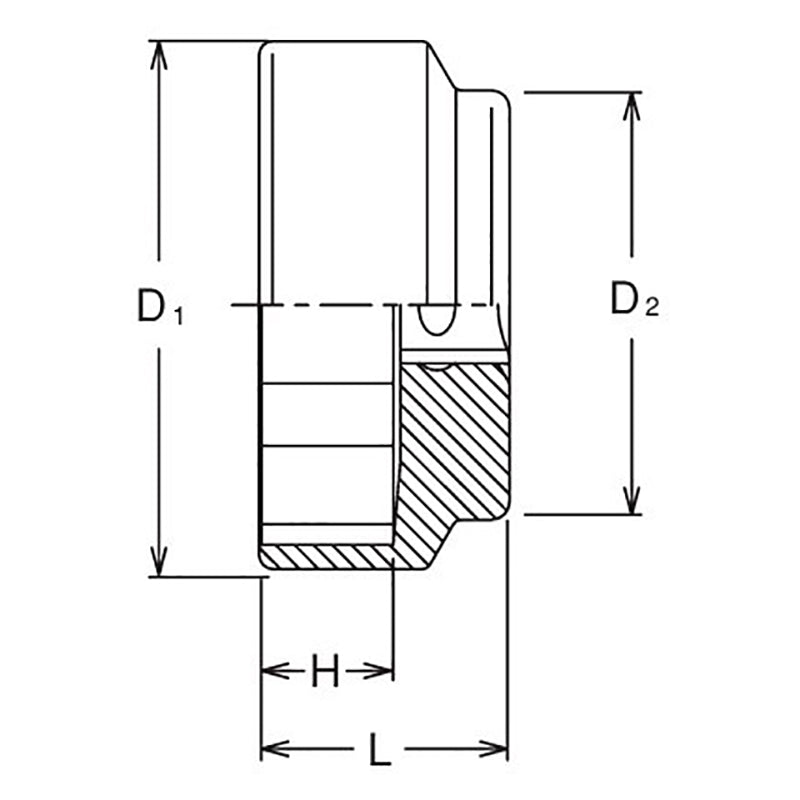 1/2 Sq. Dr. Chrome 6 Point Metric Socket 46mm For Motorcycle Rear Wheel Nut