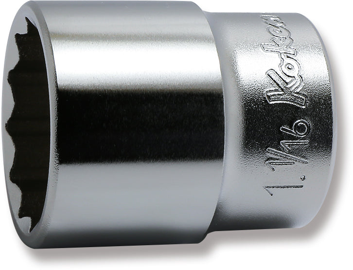Douille chromée SAE 12 pans 1/2" 