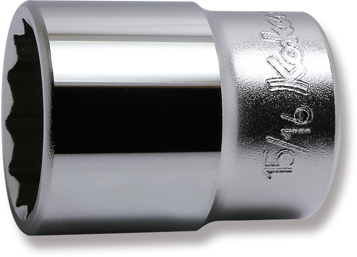 1/2 Sq. Dr. Chrome SAE 12 Point Socket  15/16"