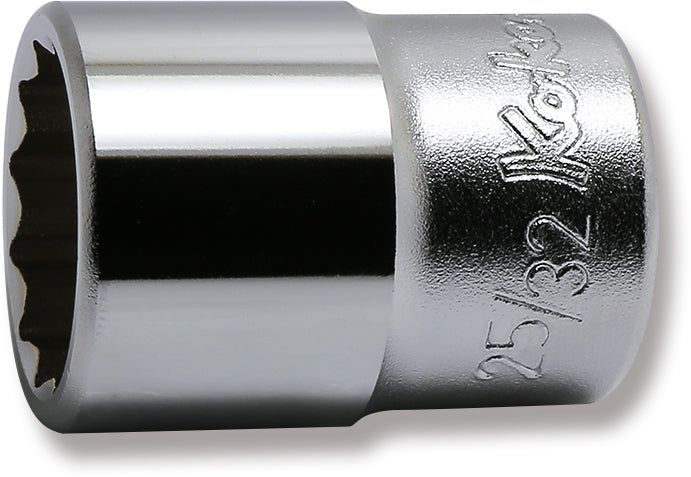 1/2 Sq. Dr. Chrome SAE 12 Point Socket  25/32"