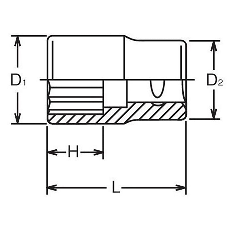 1/2 Sq. Dr. Chrome SAE 12 Point Socket  3/8"