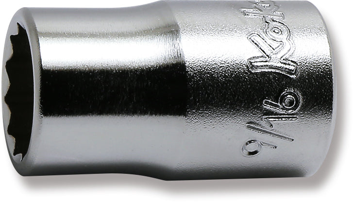 1/2 Sq. Dr. Chrome SAE 12 Point Socket  9/16"