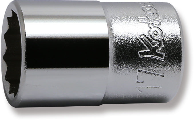 1/2 Sq. Dr. Chrome Metric 12 Point Socket  17mm