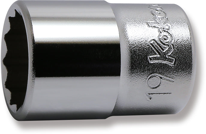 1/2 Sq. Dr. Chrome Metric 12 Point Socket  19mm