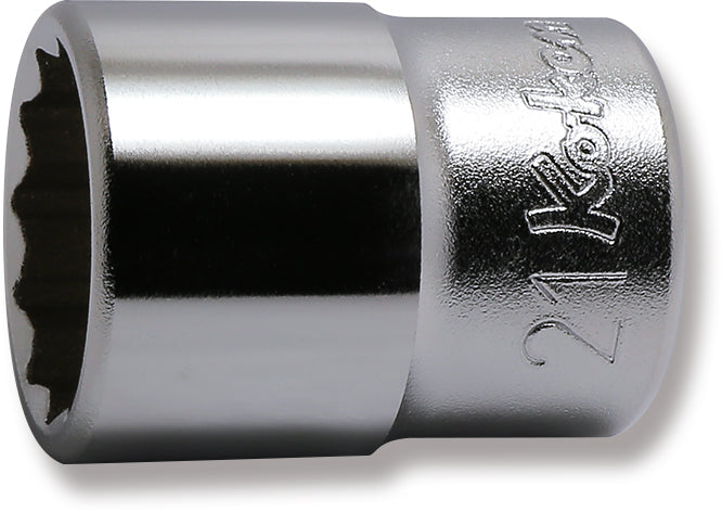 1/2 Sq. Dr. Chrome Metric 12 Point Socket  21mm