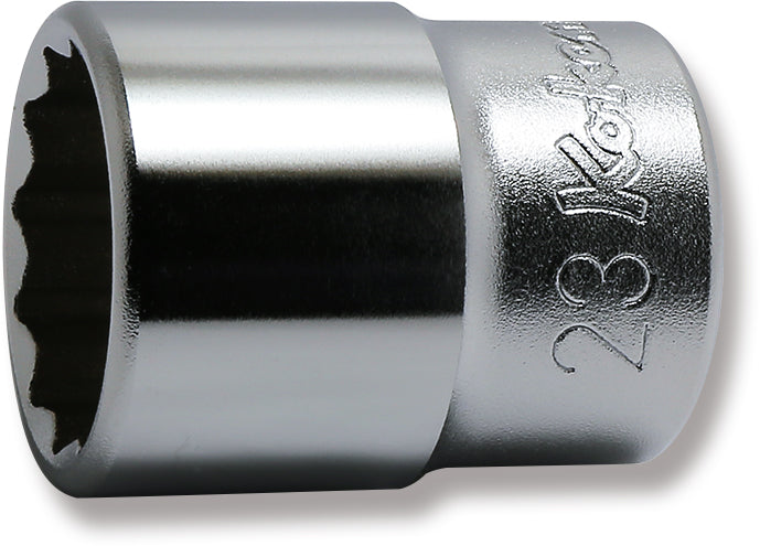 1/2 Sq. Dr. Chrome Metric 12 Point Socket  23mm