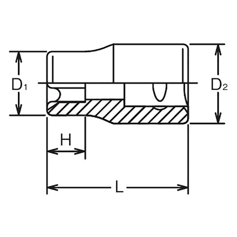 1/2 Sq. Dr. Socket TORX® E8  Length 36mm