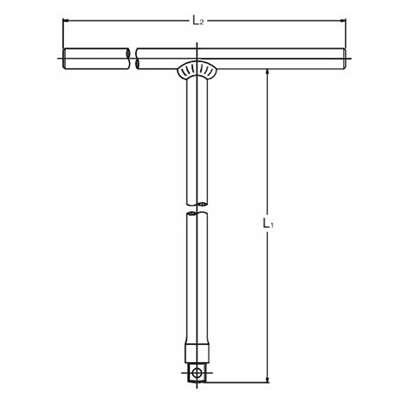 T Handle  1/2 Square Length 250 x 250mm Sliding Bar