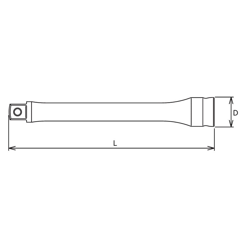 1/2 Sq. Dr. Extension Bar  1/2 Square Length 125mm Z-series