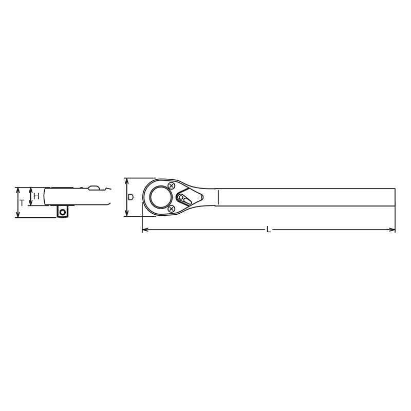 Tête de cliquet 3/4 Sq. Dr., longueur 165 mm 