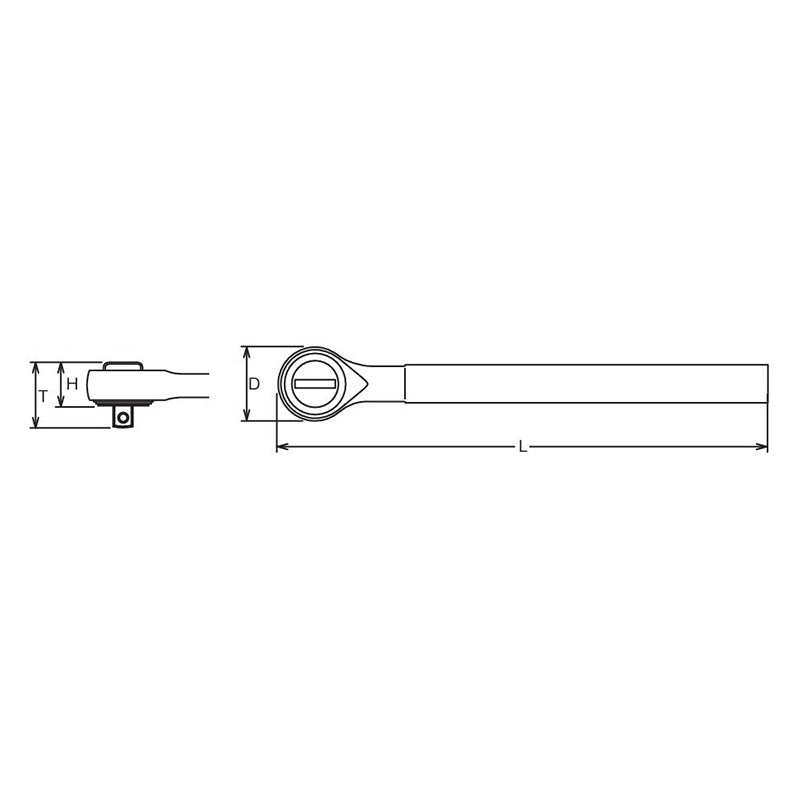 3/4 Sq. Dr. Ratchet Head    Length 100mm