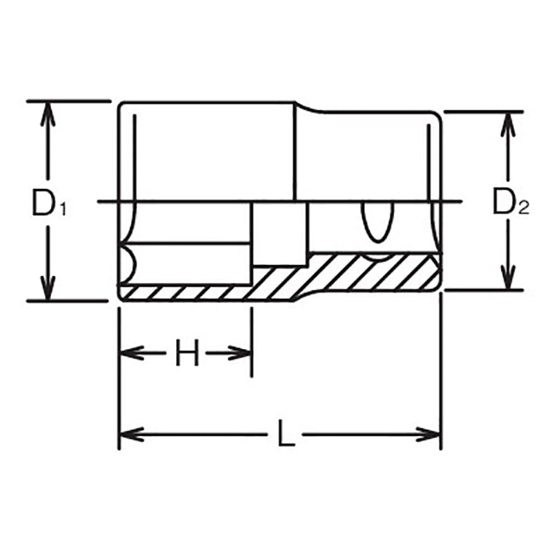1 Sq. Dr. Socket  34mm 6 point Length 65mm