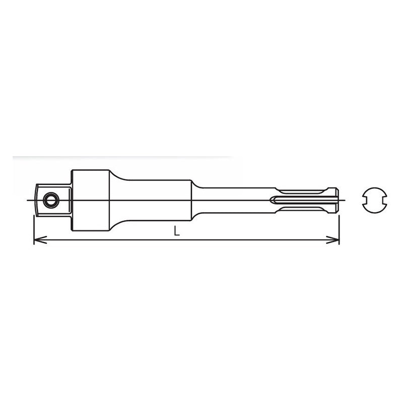 Hammer Drill Shank Adaptor: SDS to 1/2 Square Pin type Drive � 120mm