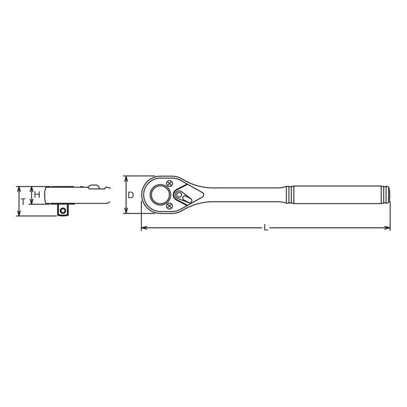 3/8 Sq. Dr. Ratchet Handle  24 teeth  200mm  Plastic Handle