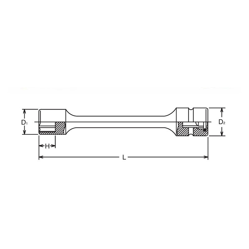 Douille d'extension à entraînement par manchon 6 pans, 12 mm (3/8 po), longueur 150 mm 