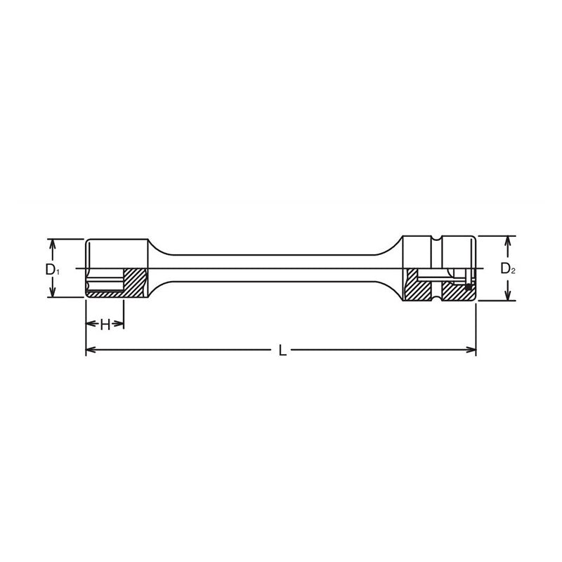 Douille d'extension à entraînement par manchon 6 pans, 8 mm (3/8 po), longueur 150 mm 