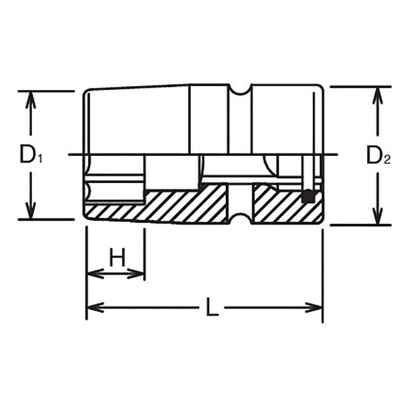 Douille à impact 6 pans 10 mm 1/2" Sq. Dr. 