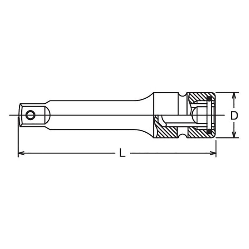 Goupille de rallonge carrée de 1/2 pouce pour entraînement à douille de 250 mm