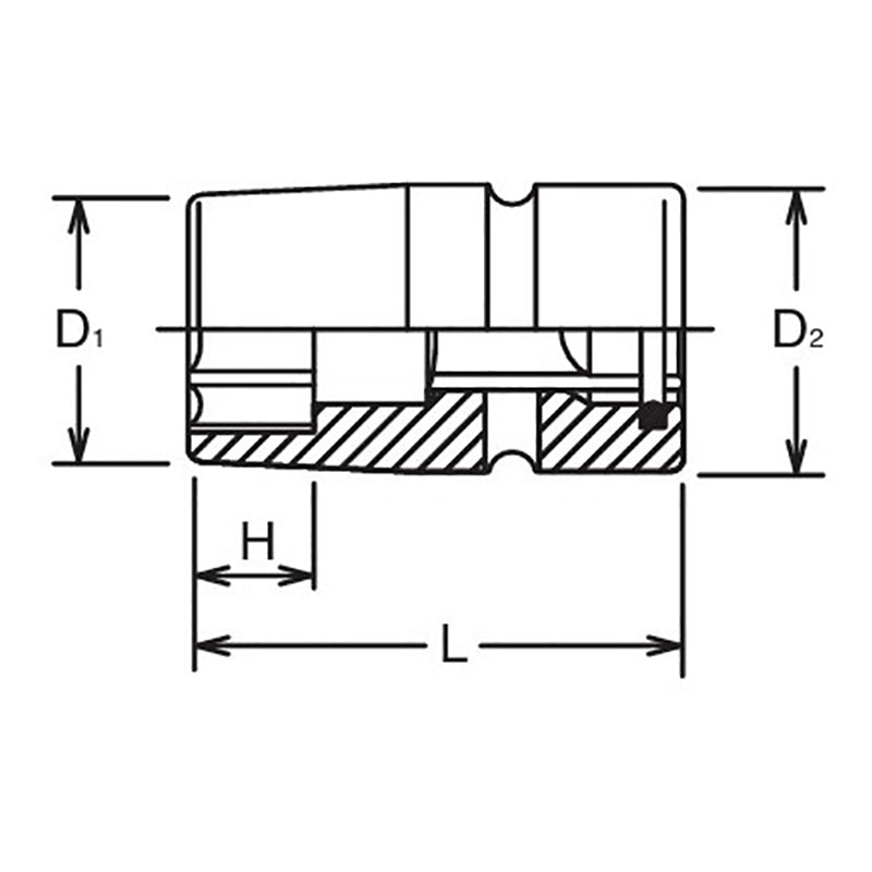 3/4 Sq. Dr. Socket  22mm 6 point 65mm Sleeve Drive