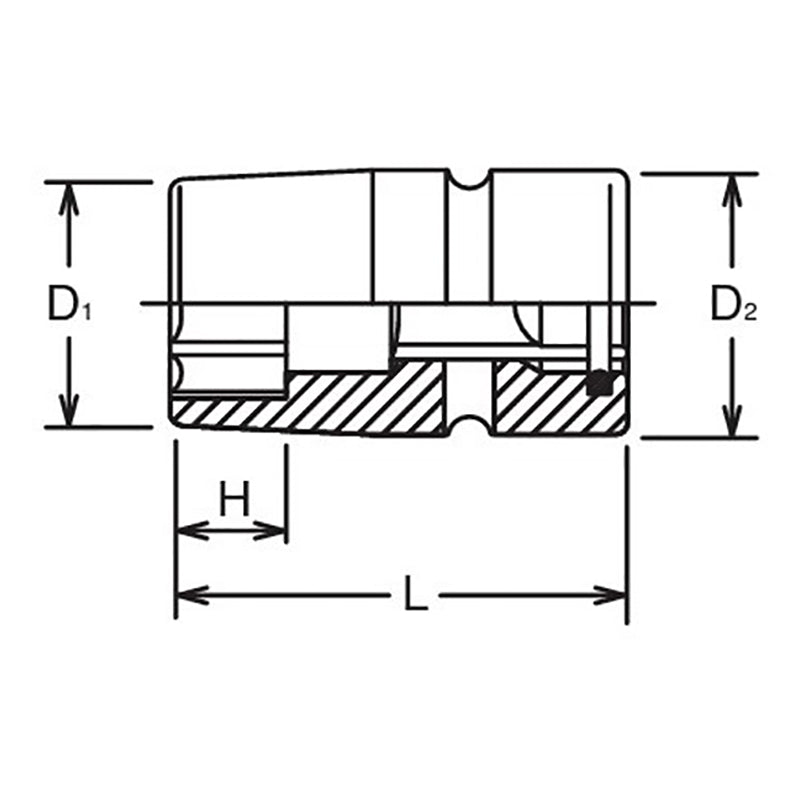3/4 Sq. Dr. Socket  50mm 6 point 77mm Sleeve Drive