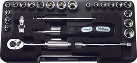 Coffret de douilles 6 pans 1/4" carré, 25 pièces, mallette en plastique 