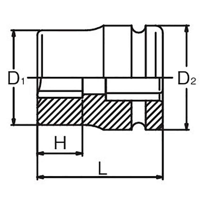 1 Sq. Dr. Rear Wheel Nut Socket  20mm Square 62mm