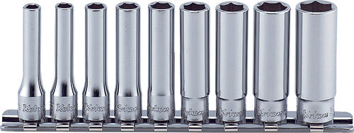 Jeu de douilles carrées 1/4" (3/16-1/2") à 6 pans, 9 pièces 