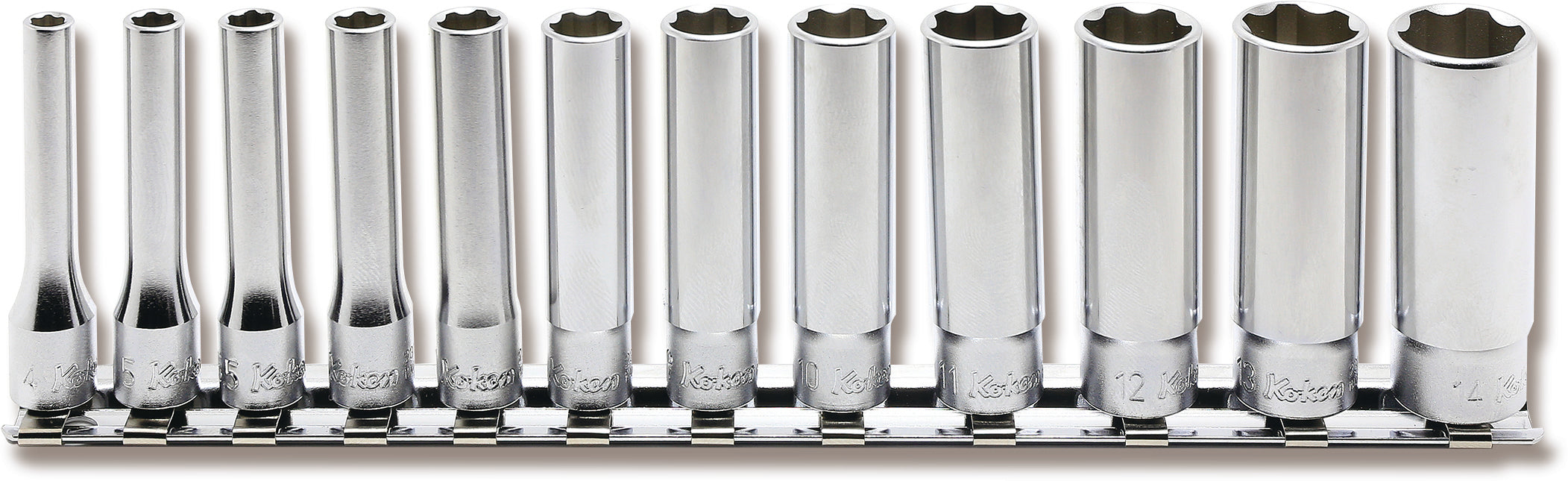 12 Piece 1/4 Sq. Dr. Surface Drive Deep Metric Socket Set