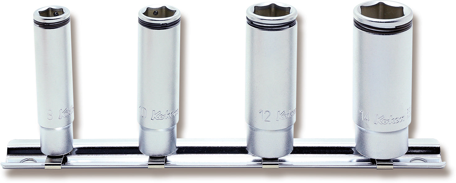 Jeu de douilles profondes NUT GRIP® 1/4" (8-14 mm) - 4 pièces 
