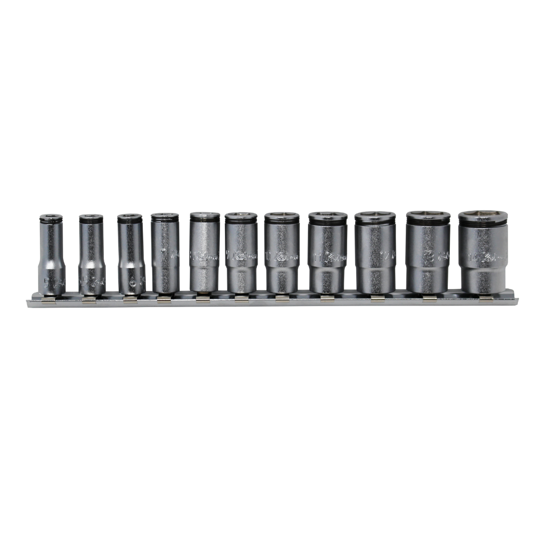 1/4 Sq. Dr. Semi-Deep NUT GRIP® Socket Set  5-14mm - 11 pieces