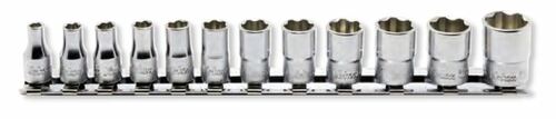 Jeu de douilles carrées 1/4" (4-14 mm), longueur de 200 mm, 12 pièces
