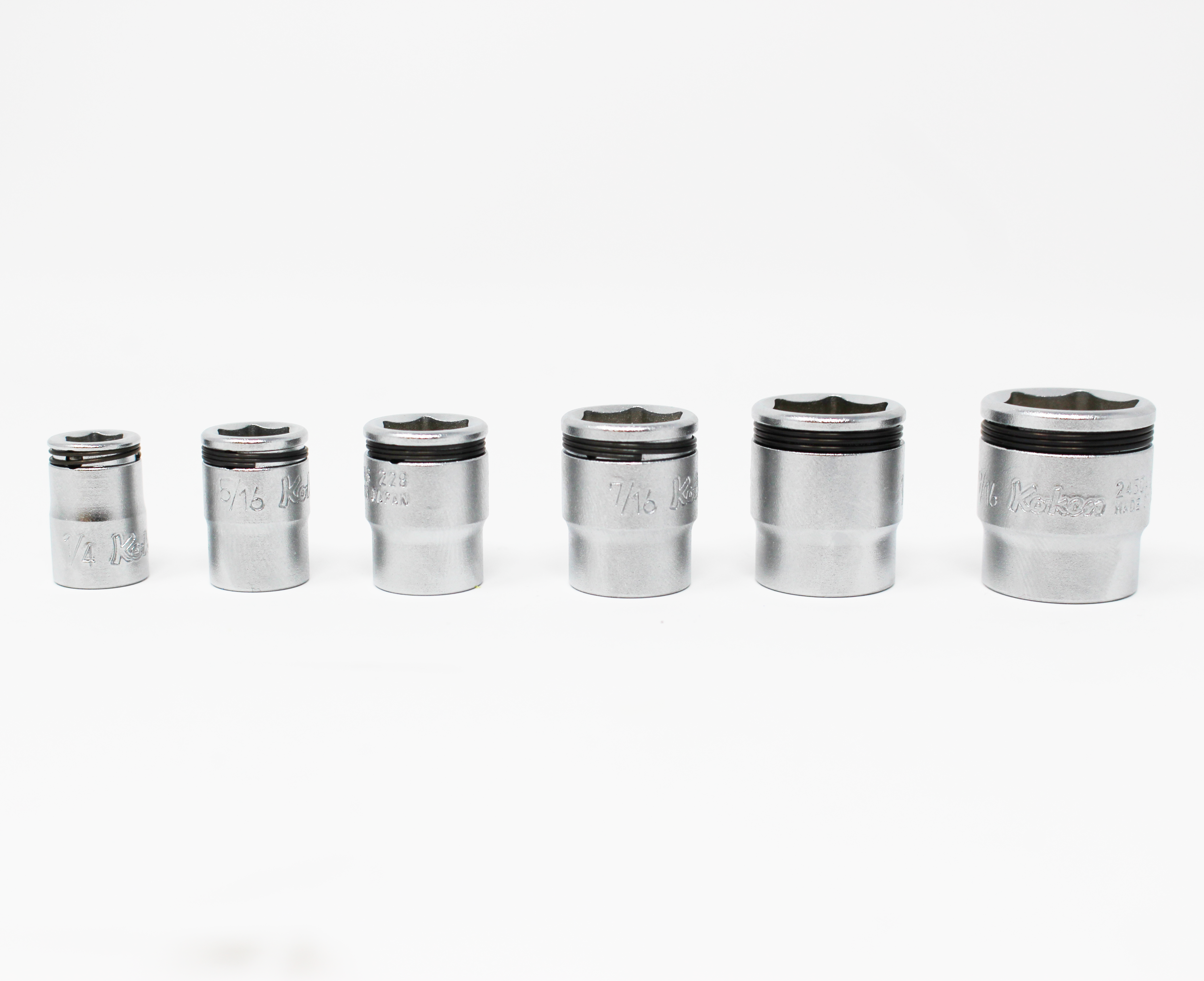 1/4" Sq.Dr. Nut-Grip SAE Short Socket Rail Set, 6 pcs.