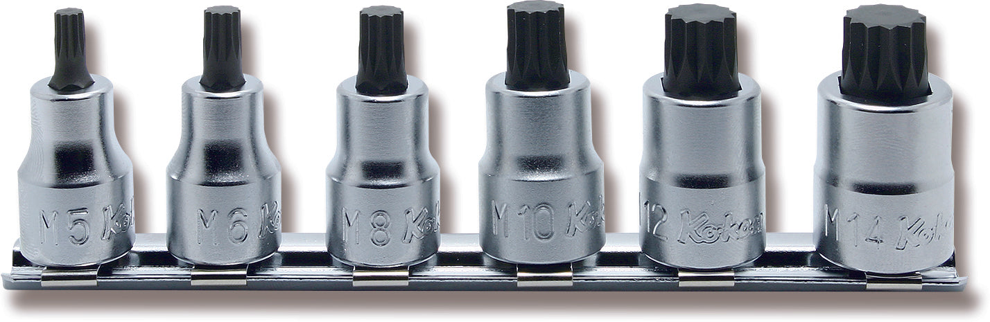 Jeu de 6 douilles à triple carré (XZN) 3/8" M5-M14