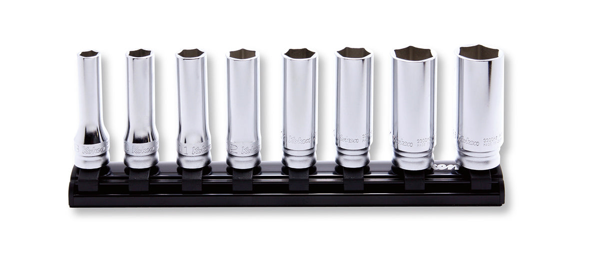 Jeu de 8 douilles métriques profondes 6 pans série Z, 3/8 po² (8-19 mm) 