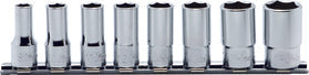8 Piece 3/8 Sq. Dr. 6 Point Semi-Deep Chrome Metric Socket Set  8mm-19mm