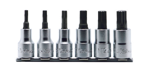 Coffret de 6 douilles à triple carré (XZN) de 1/2 pouce