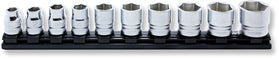 10 Piece 1/2 Sq. Dr. Z-Series, 6 Point, Metric, Chrome Socket set