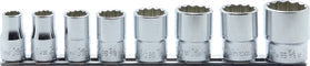 8 Piece 1/2 Sq. Dr. Whitworth, 12 Point, SAE, Chrome Socket Set