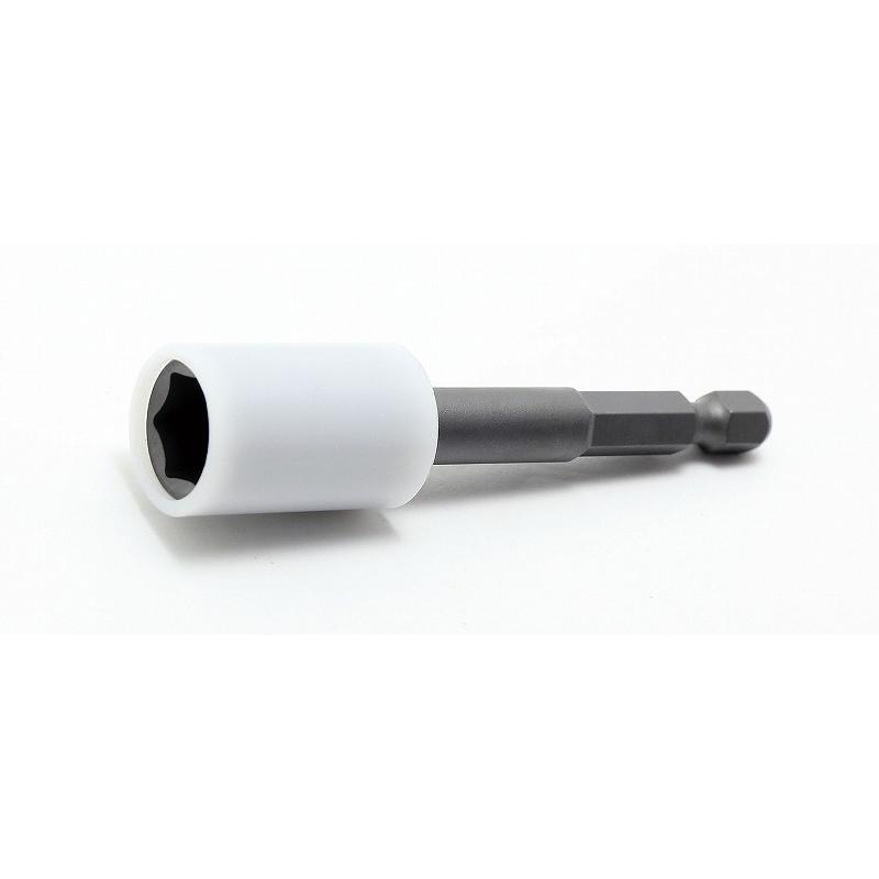 Clé à douille hexagonale 1/4" avec protection en plastique, 10 mm, 6 pans, longueur 100 mm, aimant, couvercle pivotant en POM 